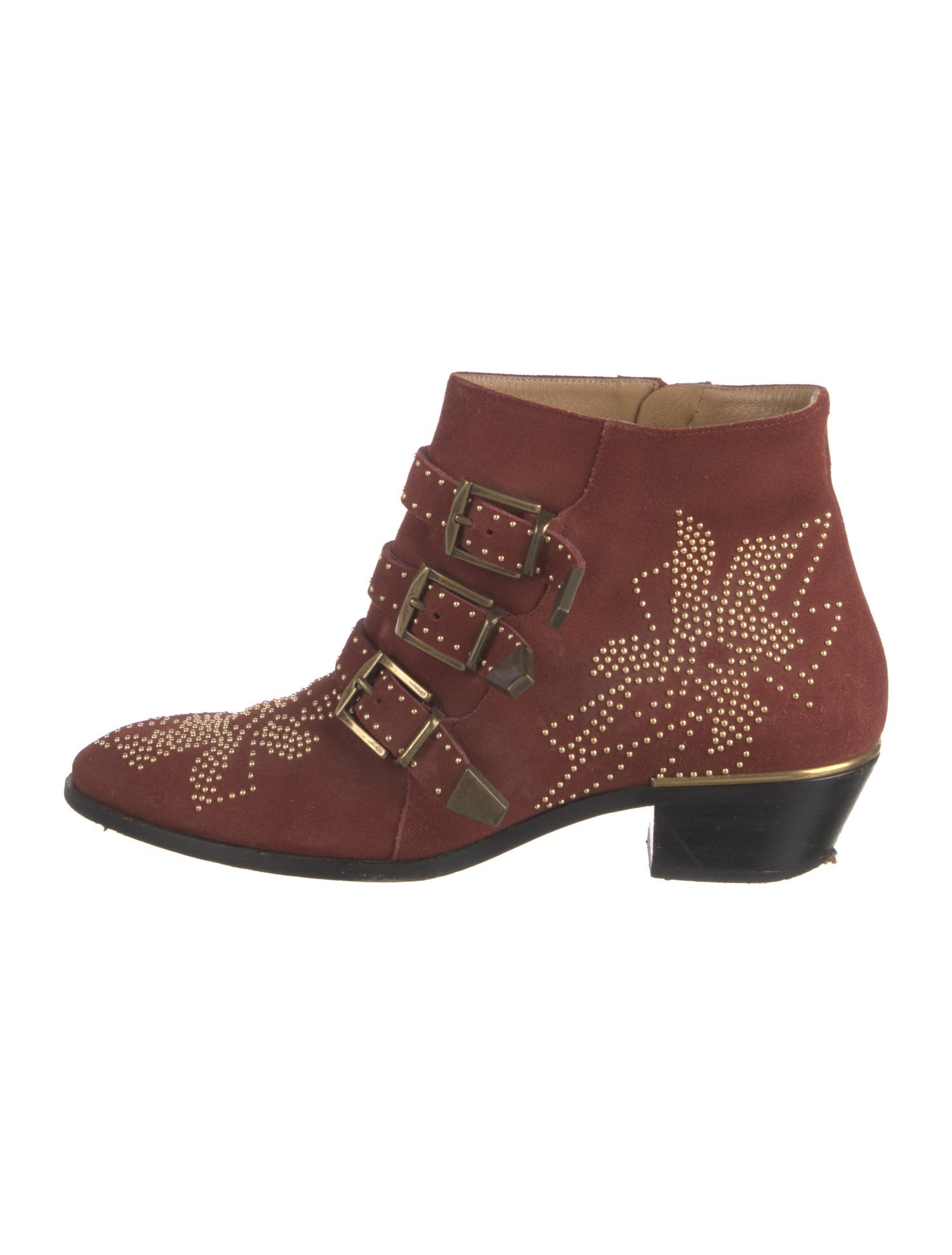 Chloé Suede Studded Accents Boots