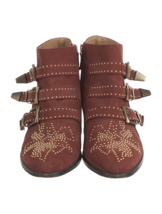 Chloé Suede Studded Accents Boots