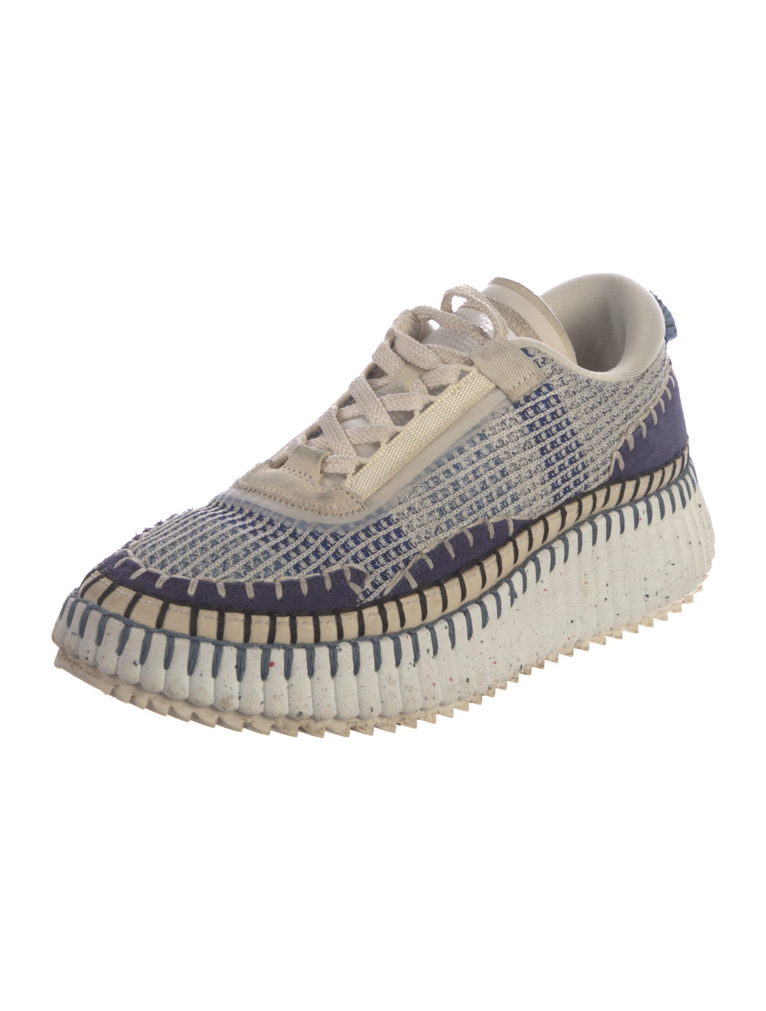 Chloé Patterned Whipstitch Trim Sneakers