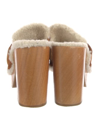 Chloé Suede Colorblock Pattern Mules