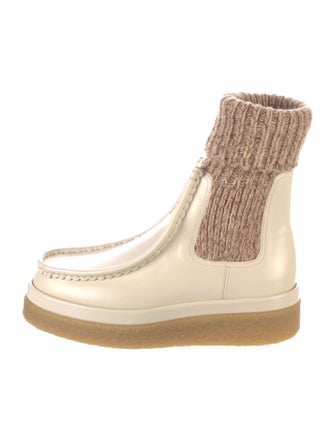 Chloé Leather Colorblock Pattern Sock Boots