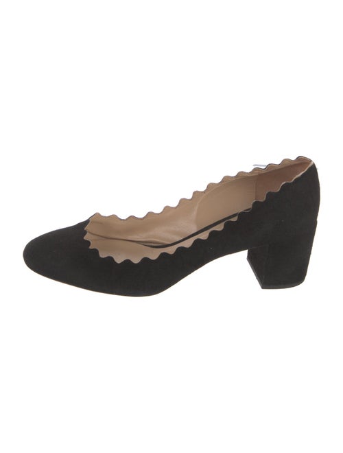 Chloé Suede Scalloped Accent Pumps