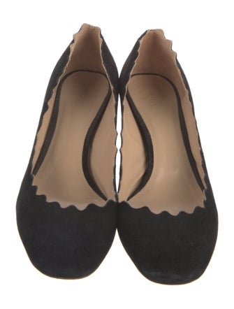 Chloé Suede Scalloped Accent Pumps
