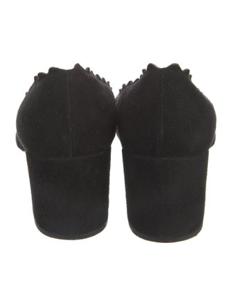 Chloé Suede Scalloped Accent Pumps