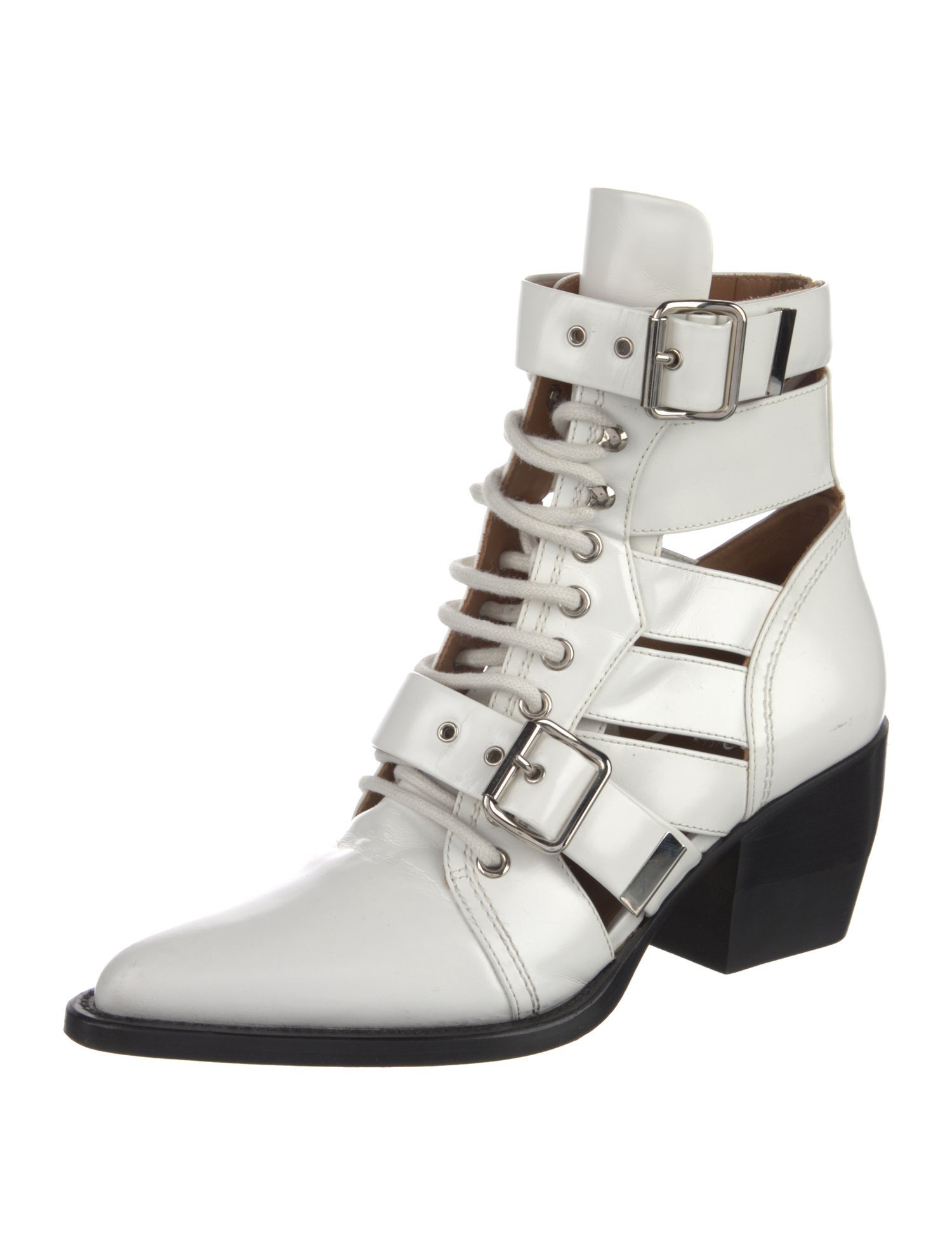 Chloé Leather Lace-Up Boots