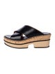 Chloé Leather Whipstitch Trim Slides