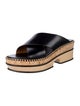 Chloé Leather Whipstitch Trim Slides