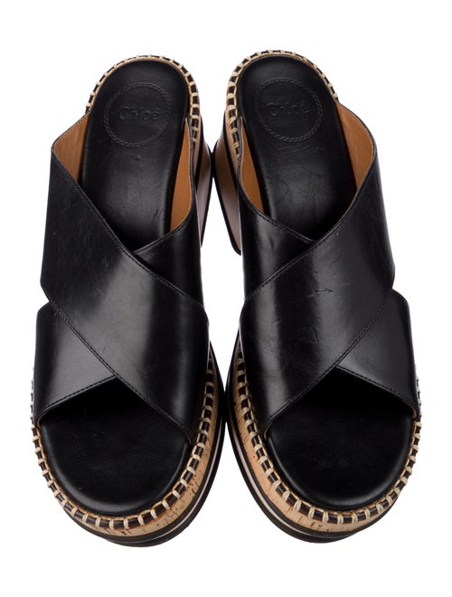 Chloé Leather Whipstitch Trim Slides