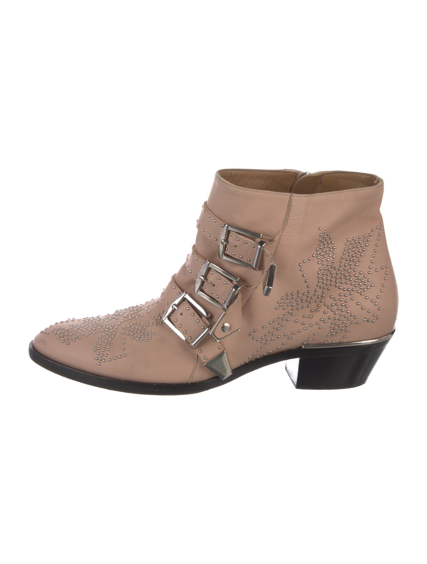 Chloé Leather Studded Accents Western Boots