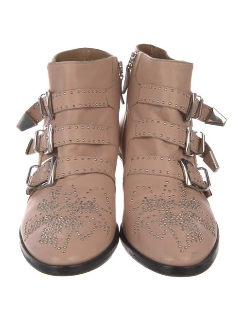 Chloé Leather Studded Accents Western Boots