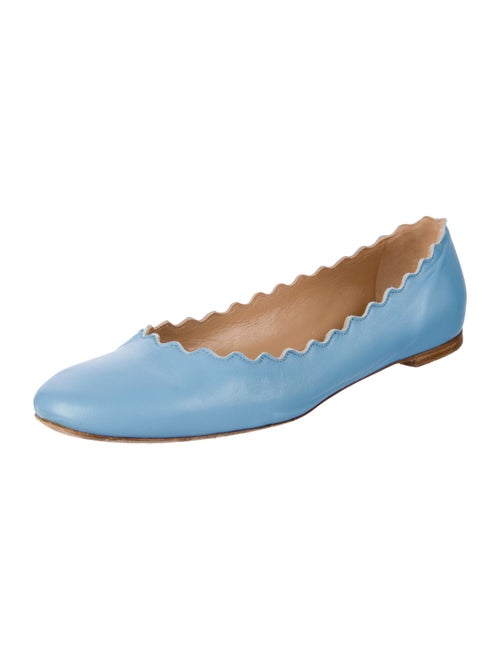 Chloé Leather Scalloped Accent Ballet Flats