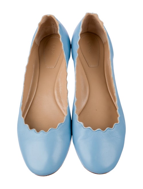 Chloé Leather Scalloped Accent Ballet Flats