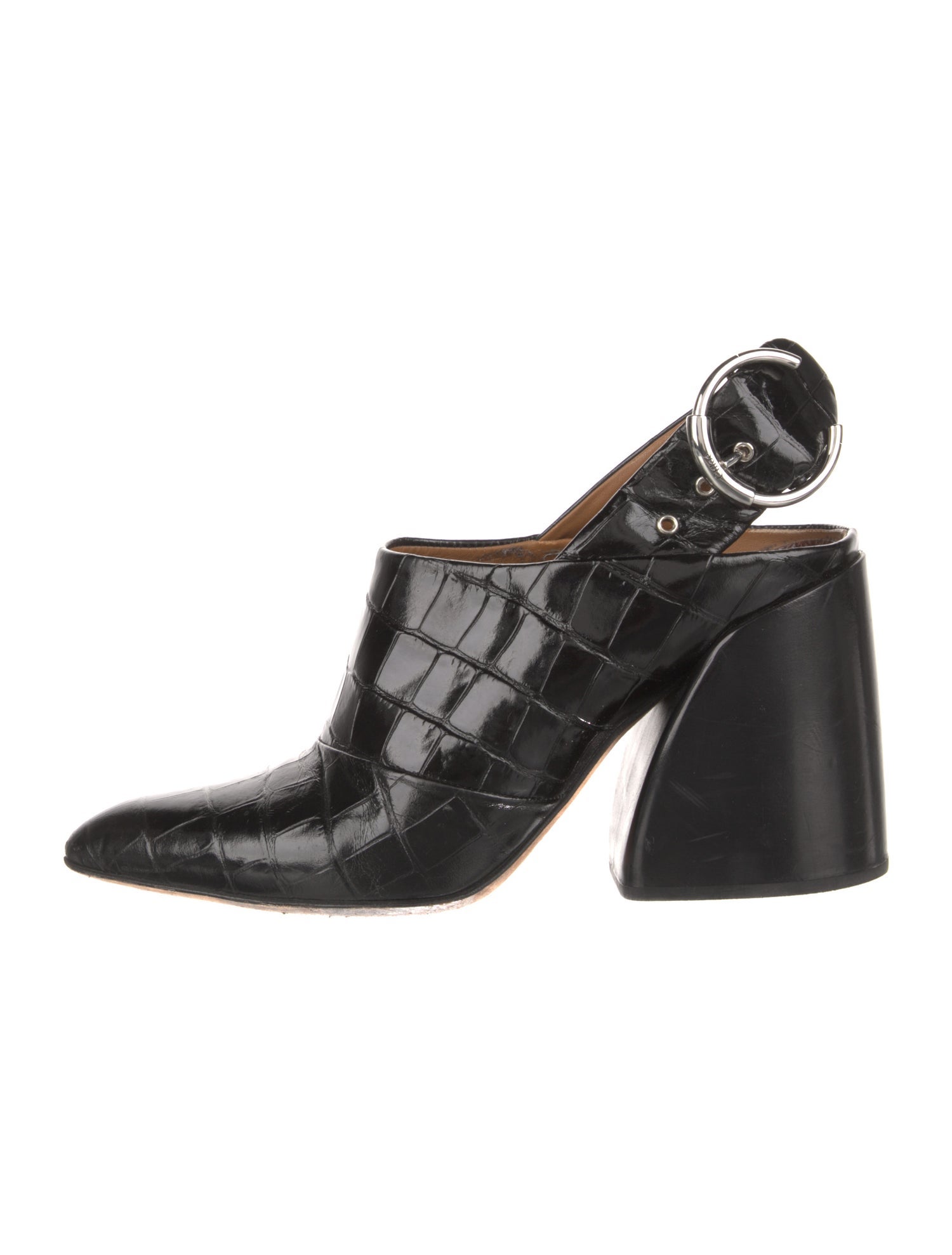 Chloé Embossed Leather Slingback Pumps