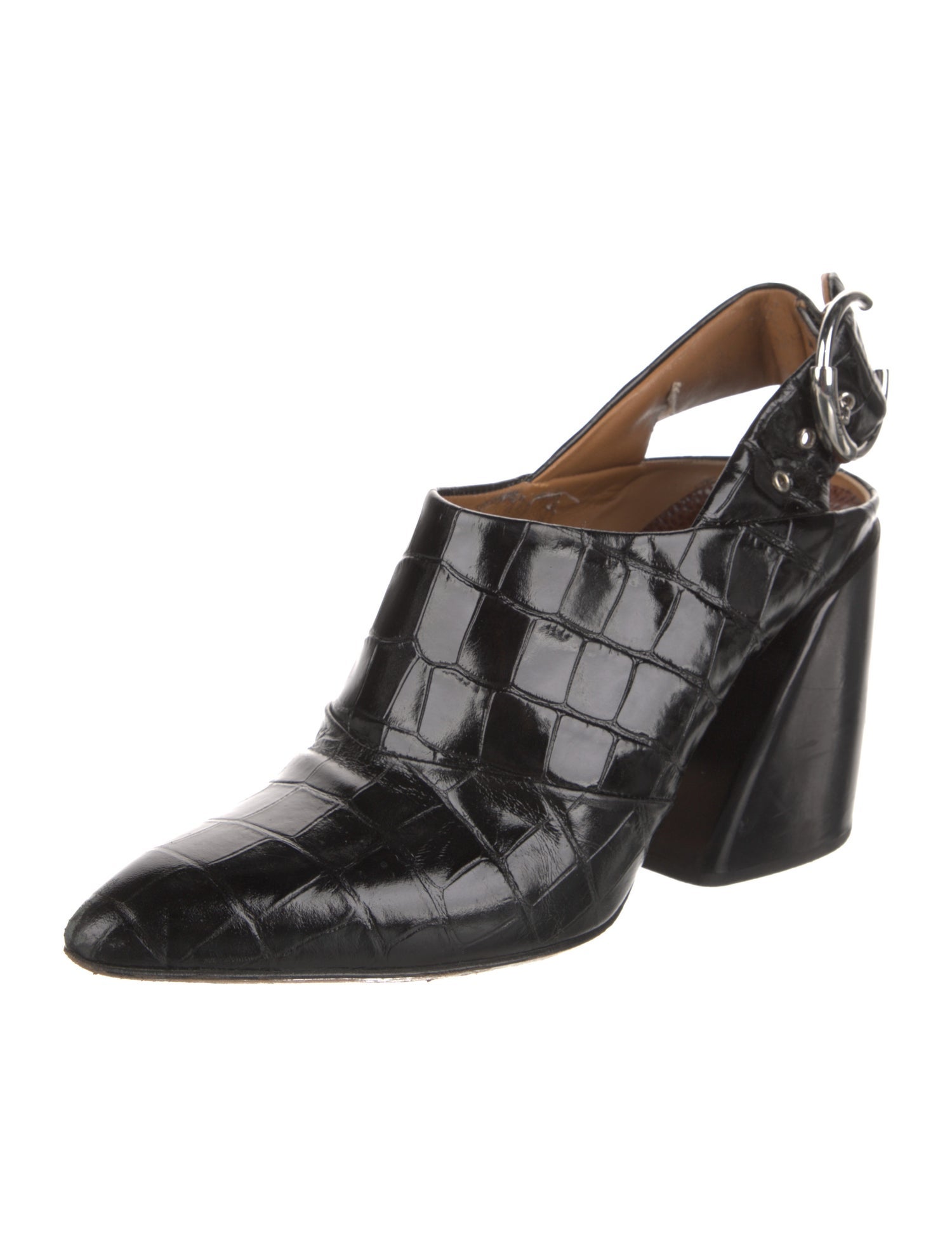 Chloé Embossed Leather Slingback Pumps