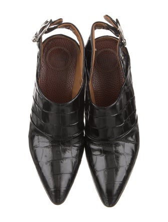 Chloé Embossed Leather Slingback Pumps