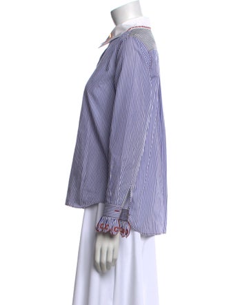 Chloé Striped Long Sleeve Button-Up Top