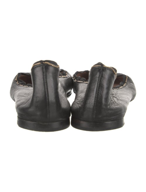 Chloé Leather Chain-Link Accents Ballet Flats