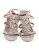 Chloé Leather Fringe Trim Accent Slingback Sandals