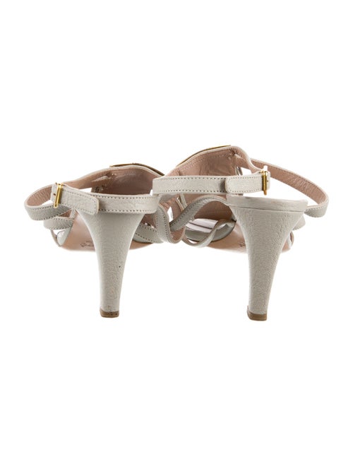 Chloé Leather Fringe Trim Accent Slingback Sandals