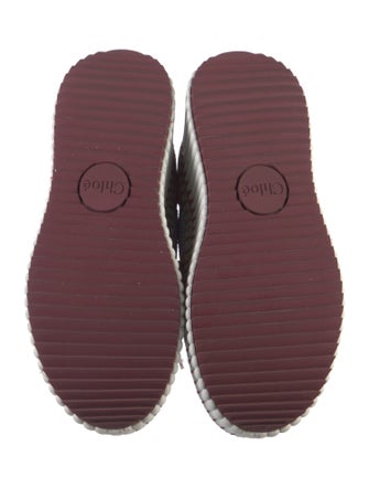 Chloé Patterned Embroidered Accent Wedge Sneakers