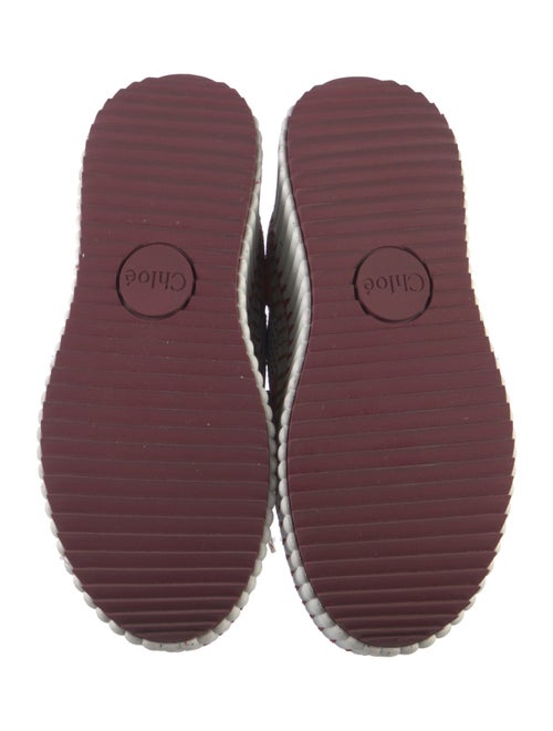 Chloé Patterned Embroidered Accent Wedge Sneakers