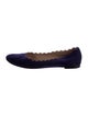 Chloé Suede Scalloped Accent Ballet Flats