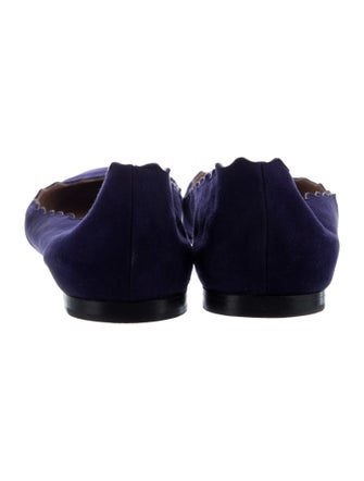 Chloé Suede Scalloped Accent Ballet Flats