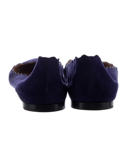 Chloé Suede Scalloped Accent Ballet Flats