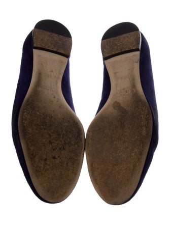 Chloé Suede Scalloped Accent Ballet Flats