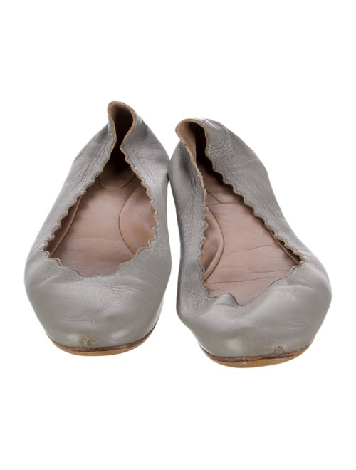 Chloé Leather Scalloped Accent Ballet Flats