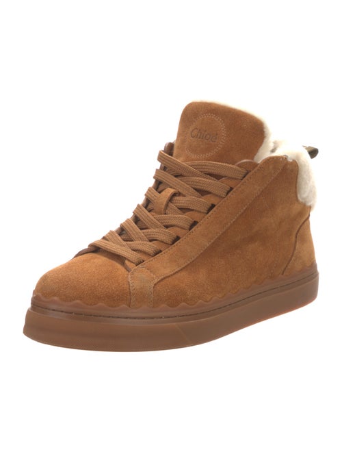 Chloé Suede Scalloped Accent Sneakers