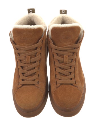 Chloé Suede Scalloped Accent Sneakers