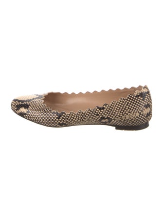 Chloé Leather Animal Print Ballet Flats
