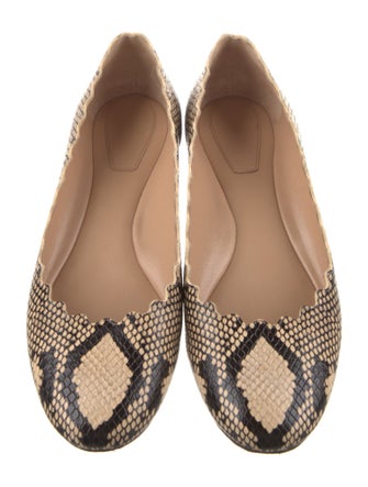 Chloé Leather Animal Print Ballet Flats