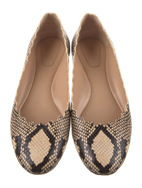 Chloé Leather Animal Print Ballet Flats