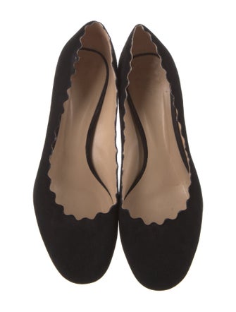 Chloé Suede Scalloped Accent Pumps