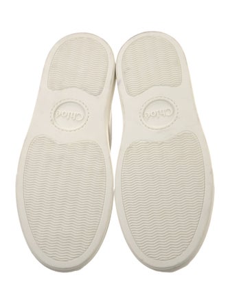 Chloé Leather Scalloped Accent Sneakers