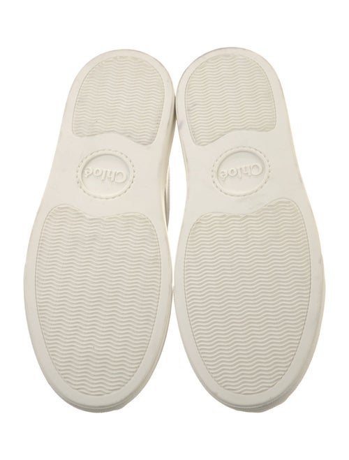 Chloé Leather Scalloped Accent Sneakers