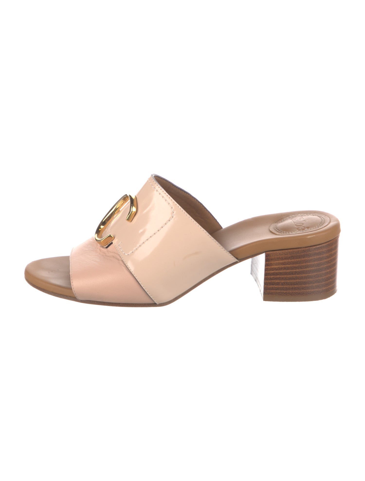 Chloé Leather Cutout Accent Mules