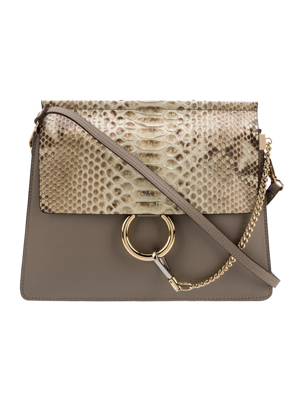 Chloé Chloé Shoulder Bag Neutrals Python Animal P… - image 1