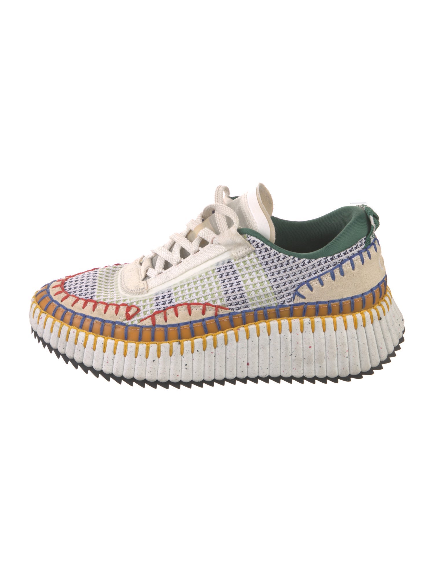 Chloé Colorblock Pattern Mesh Accents Sneakers