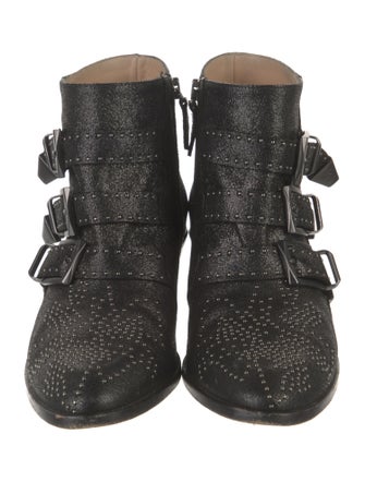 Chloé Leather Studded Accents Western Boots