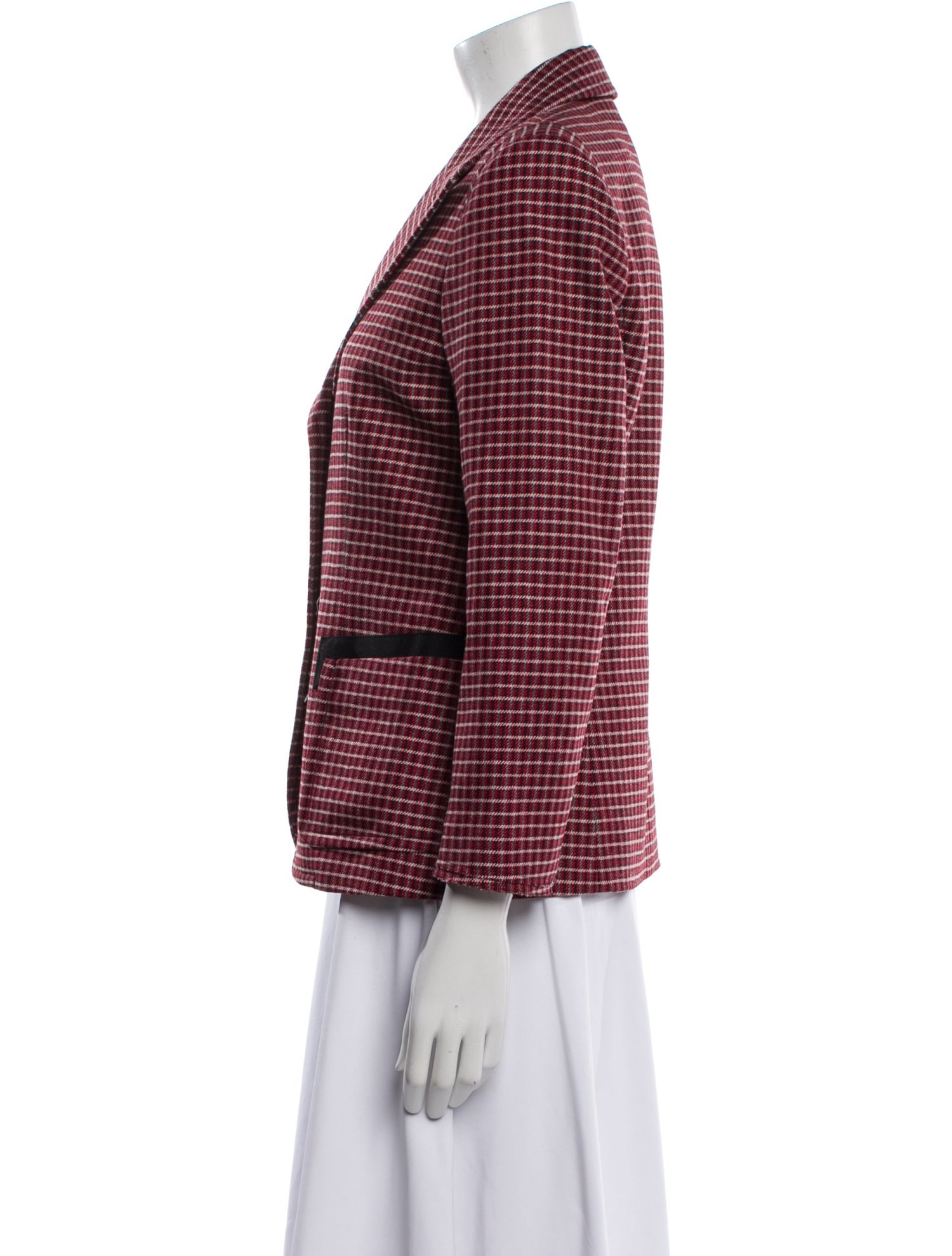 Chloé Virgin Wool Plaid Print Blazer