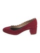 Chloé Suede Scalloped Accent Pumps
