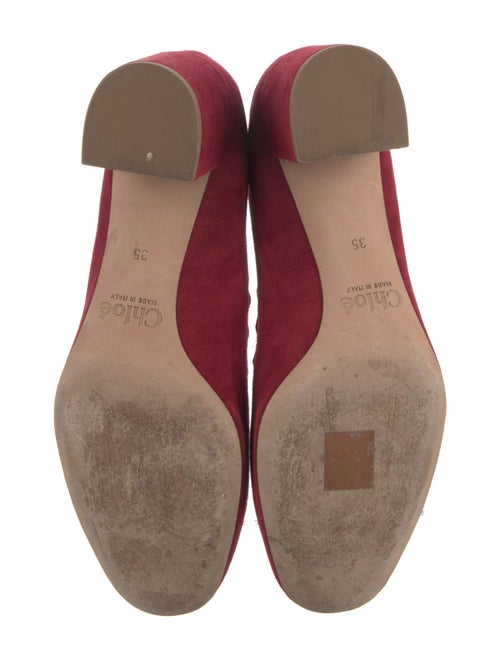 Chloé Suede Scalloped Accent Pumps