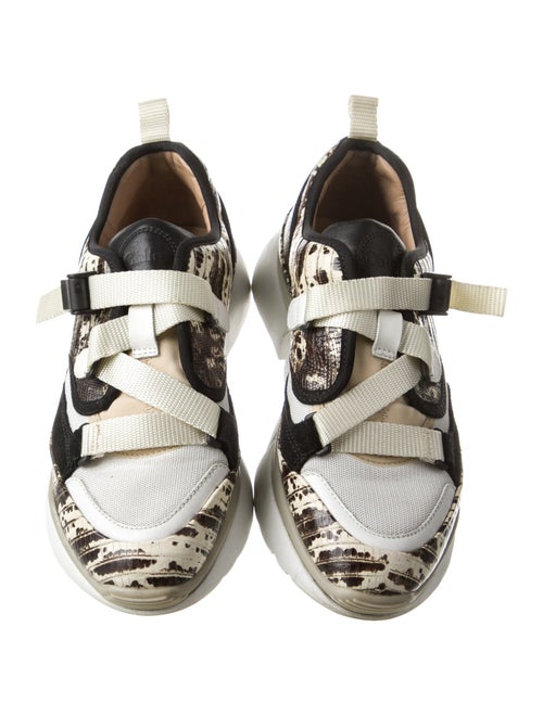 Chloé Leather Colorblock Pattern Sneakers