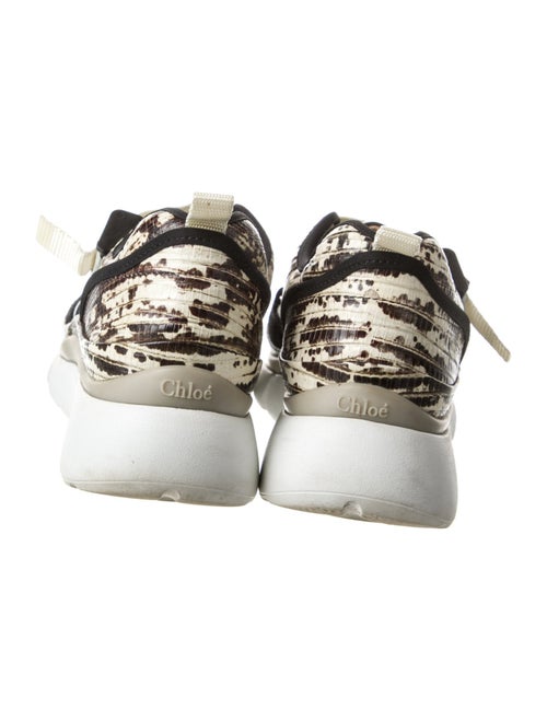 Chloé Leather Colorblock Pattern Sneakers