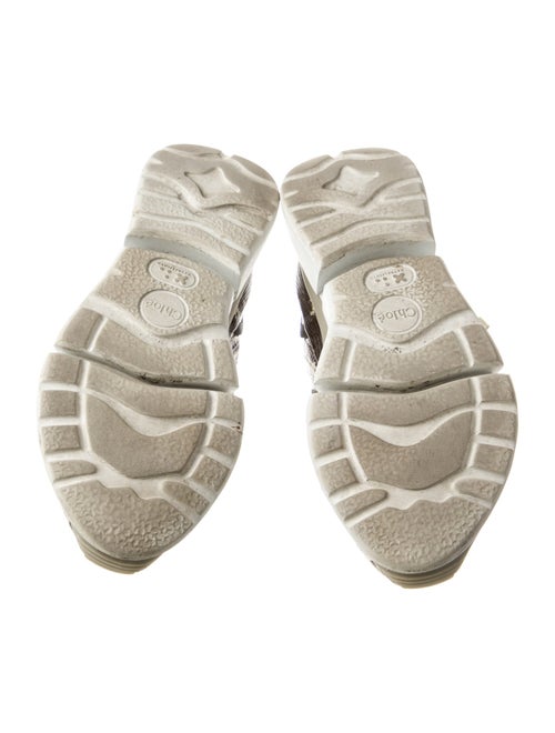 Chloé Leather Colorblock Pattern Sneakers