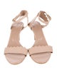 Chloé Leather Scalloped Accent Slingback Sandals