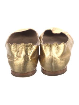 Chloé Leather Scalloped Accent Ballet Flats